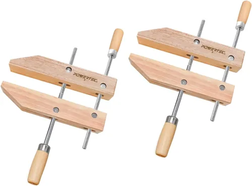 POWERTEC 71523 Abrazadera de tornillo de mano de madera – 8 pulgadas | Abrazaderas de tornillo de mano para carpintería, 2 unidades