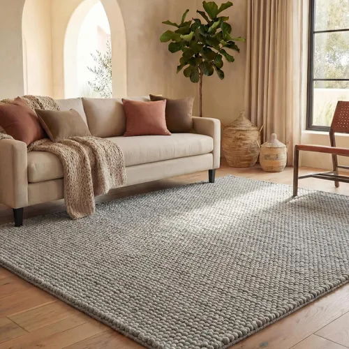 Miniatura 6 de SAFAVIEH Natura Collection - Alfombra decorativa, 2 x 3 pies, color beige, mezcla de lana hecha a mano, diseño texturizado, ideal para pasillo