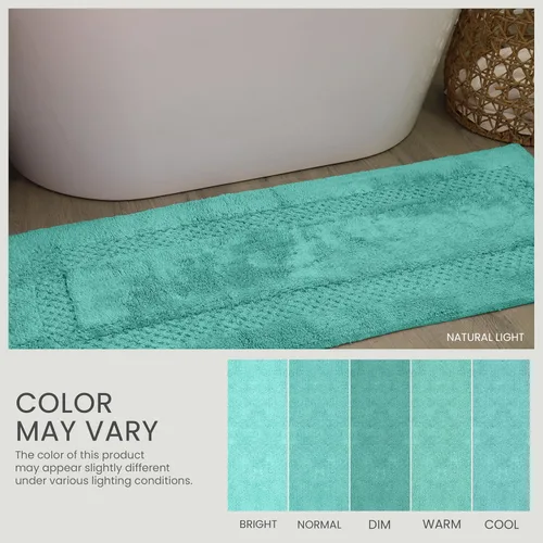 Miniatura 8 de Home Weavers Classy - Juego de alfombras de baño 100 % algodón, decoración de baño, lavable, extrasuave y absorbente, tapete de cocina, juego de Aqua