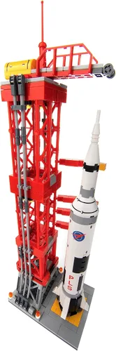 Miniatura 8 de Block Builder Rocket Launch - Juego de bloques de construcción (457 piezas) de la serie espacial para niños y adultos