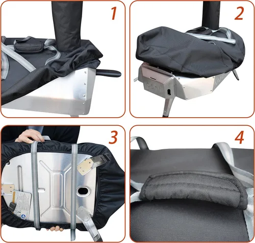 Miniatura 3 de Funda para horno de pizza Ooni Karu 12 multicombustible para horno de pizza al aire libre, resistente, impermeable, tela Oxford 600D, antiarañazos