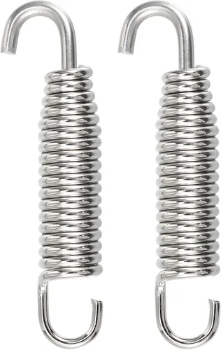X AUTOHAUX 2 piezas de resorte universal para tubo de escape para motocicletas 2.283 in 2.28 pulgadas tubo de escape de acero inoxidable gancho de