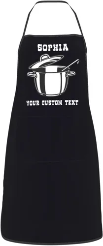 WAYABO Delantal personalizado con bolsillos Adulto Unisex Cocina Delantal Personalizado Personalizado Con Nombre Texto Foto