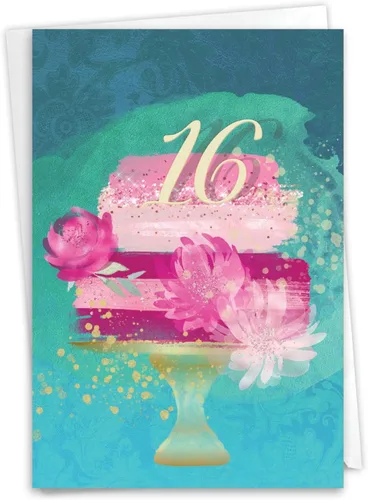 Miniatura 9 de NobleWorks - Divertida tarjeta de felicitación de cumpleaños de 16 años con sobre de 5 x 7 pulgadas (1 tarjeta) (no 3D, purpurina o brillante)