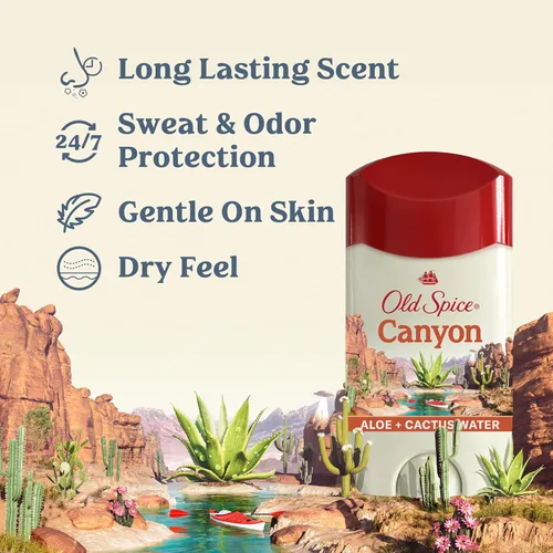 Miniatura 2 de Old Spice Antitranspirante y desodorante Canyon para hombre con aloe, protección contra olores 24/7, 2.6 onzas (paquete de 3)