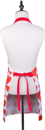 Miniatura 2 de Love Potato Delantal de cocina de corazones ajustables con bolsillos para mujeres y niñas, rojo