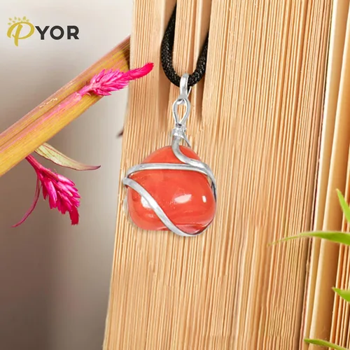 Miniatura 56 de PYOR Collar con colgante curativo de Reiki de cristal, gemas de buena suerte, prosperidad, riqueza, piedras preciosas naturales, collares de buena