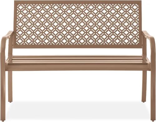 Miniatura 21 de Best Choice Products Banco al aire libre para 2 personas, muebles de bancos de acero metálico para jardín, patio, porche, entrada con respaldo