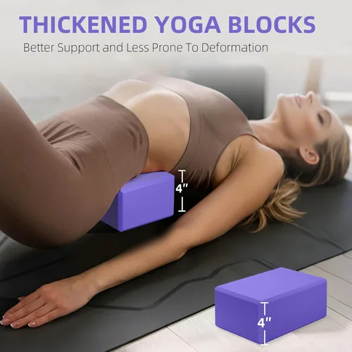 Miniatura 5 de 1 paquete de bloques de yoga de espuma grandes de 9 x 6 x 4 pulgadas, bloque de pilates resistente, bloque de entrenamiento, ladrillo de yoga