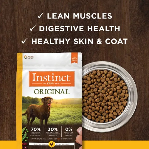 Miniatura 7 de Instinct Alimento Seco Original para Perros, Croquetas con Recubrimiento Crudo, Alto en Proteína, Receta Sin Granos - Pollo, Bolsa de 4 lb