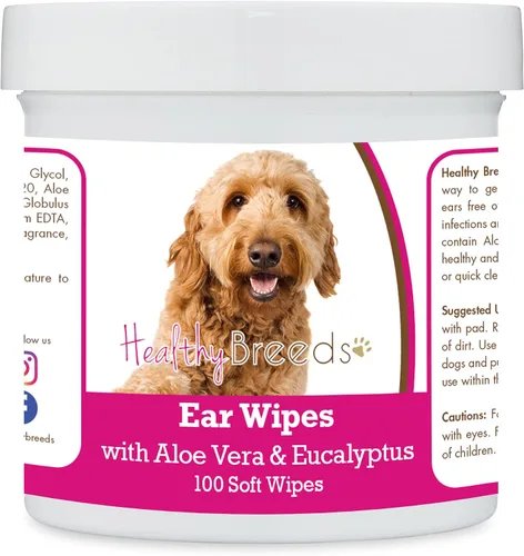 Miniatura 67 de Healthy Breeds Pastor alemán, silla de montar, toallitas de limpieza de oídos con aloe y eucalipto para perros, 100