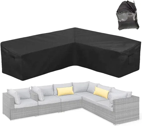Miniatura 8 de Funda de sofá seccional para muebles de patio, resistente a la intemperie, resistente a la intemperie, 420D, Oxford, para exteriores, en forma de L