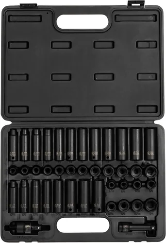 Sunex Tools 3342 juego maestro de llaves de impacto de 3/8 pulgadas, 42 piezas, SAE/métrico, 5/16" a 3/8"