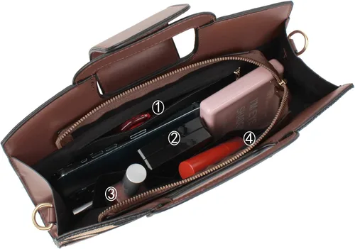 Miniatura 75 de ZLMBAGUS - Bolso de mano para mujer, diseño vintage con solapa y asa, de piel sintética, para llevar al hombro