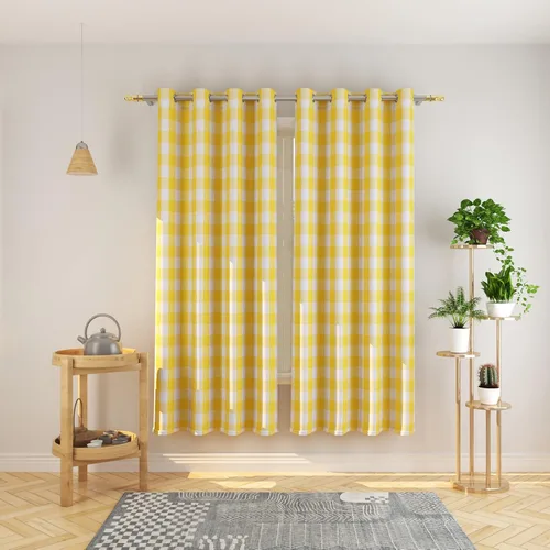 Miniatura 121 de Cortinas de 24 pulgadas de largo con diseño Buffalo Check Gingham Plaid para ventanas de cocina y baño, tratamiento para ventanas con 2 paneles