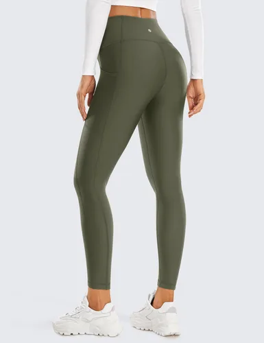 Miniatura 2 de CRZ YOGA Leggings con forro polar para mujer con bolsillos de 25 pulgadas, pantalones térmicos cálidos de cintura alta, pantalones casuales