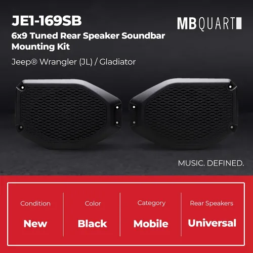 Miniatura 4 de MB Quart JE1-169SB Kit de montaje de barra de sonido de altavoz trasero hecho para Jeep Wrangler (JL) y Jeep Gladiator (JT), paquete de audio