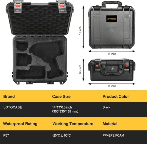 Miniatura 6 de Funda para llave de impacto y dinamométrico Dewalt - Caja de herramientas dura impermeable para juego Dewalt, bolsa de kit combinado de herramientas