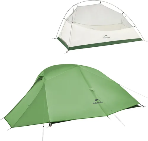 Miniatura 13 de Naturehike Cloud Up - Tienda de campaña para 3 personas con huella, 3 estaciones, ligera, para 3 personas, para acampar y senderismo Mostaza Verde