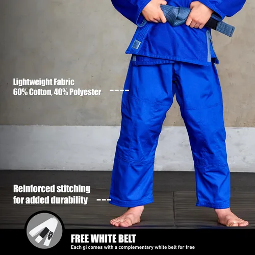 Miniatura 3 de Elite Sports Kids BJJ GI - Kimono brasileño Jiujitsu Gi con tela preencogida y cinturón, para niños y jóvenes, aprobado por la IBJJF