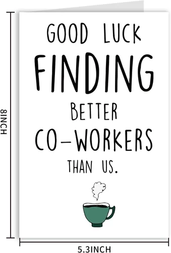 Miniatura 7 de Divertida tarjeta de despedida de compañero de trabajo para colegas nuevo trabajo, tarjetas de buena suerte Goodbay para compañeros de trabajo