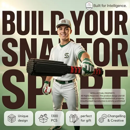 Miniatura 2 de Juego de bloques de construcción 3D de béisbol, pelota y murciélago, juguete educativo, perfecto para edades de 14, 15, 16 años en adelante
