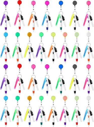 Miniatura 8 de Fulmoon Juego de 150 bolígrafos para enfermera, 30 carretes retráctiles de enfermería, 30 bolígrafos, 30 mini resaltadores, 30 rotuladores