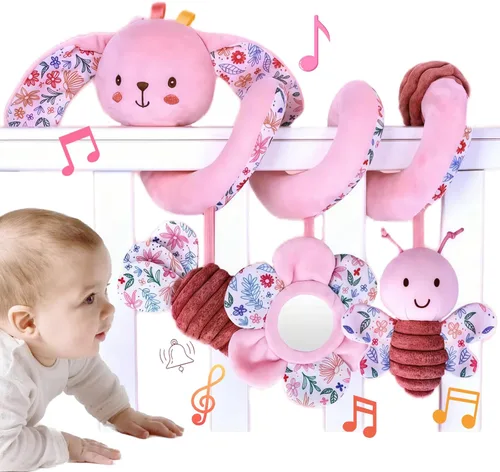 Miniatura 11 de Cochecito de bebé colgante de asiento de coche juguetes para bebés de 0 a 6 meses niña 0-2-3-4-5-7-8-9-10 6-12-18 meses de edad, regalos para recién