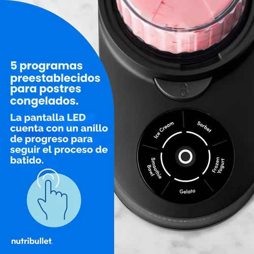 Miniatura 5 de nutribullet Chill Máquina para hacer helados, para gelato, sorbete, yogur congelado, cuencos de batidos, tamaño compacto, (2) aptos para Negro