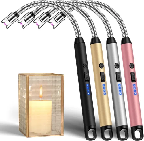 Miniatura 17 de LcFun - Encendedor eléctrico impermeable, doble arco a prueba de viento, recargable por USB, sin llama, plasma para campamento, senderismo