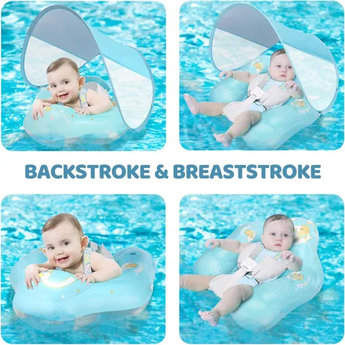 Miniatura 5 de Loowarts Baby Pool Float with Canopy and Safety Seat,Infant Swim Float & Pool Float & Baby Water Float & Swimming Floats UPF50+ UV Protection for