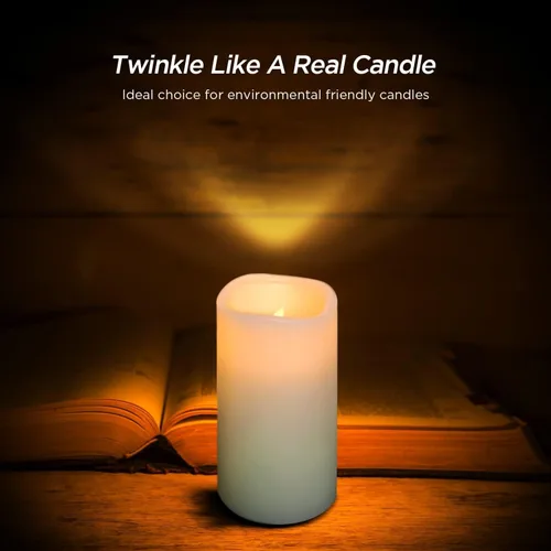 Miniatura 2 de Hausware Velas sin llama, funciona con pilas, de 4, 5, 6, 7, 8, 9 pulgadas, velas LED parpadeantes sin llama con control remoto y temporizador