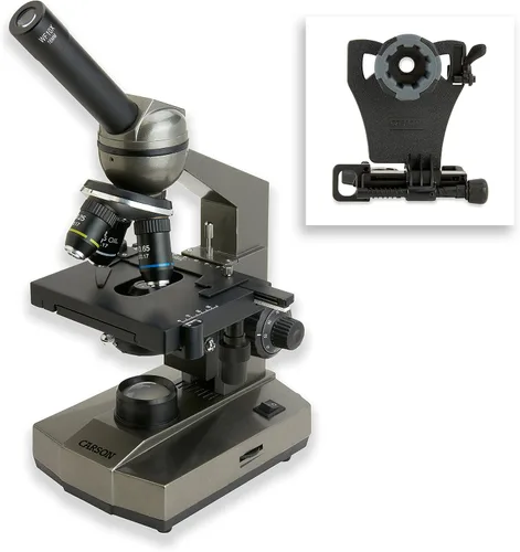 Miniatura 2 de Carson Microscopio compuesto para estudiantes 40x-400x para principiantes con adaptador universal para digiscopio para teléfonos inteligentes