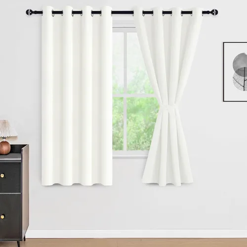 Miniatura 121 de DWCN Cortinas 100% opacas de 84 pulgadas de largo para dormitorio con forro negro, paneles de cortina de ventana de doble capa con aislamiento Azul