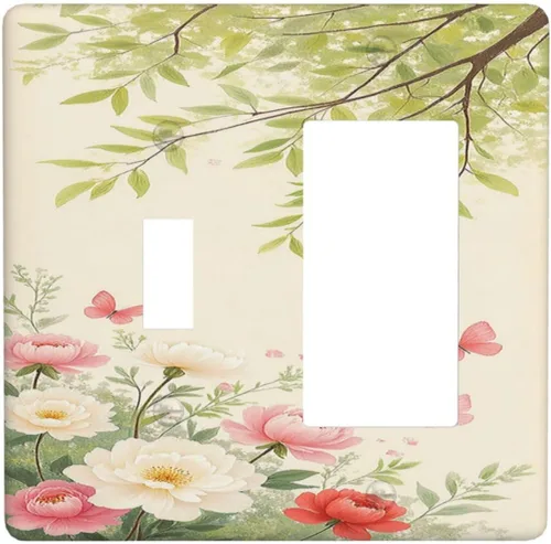 Miniatura 105 de Cubiertas Decorativas de Tomacorrientes Estilo Gótico Cuervo Flores Púrpuras 1 Gang Interruptor de Luz Simple Basculante Placa Cubierta Placas