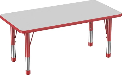 Miniatura 80 de FDP - Mesa rectangular para actividades escolares y aulas (24 x 36 pulgadas), patas gruesas para niños pequeños, altura ajustable de 15 a 24