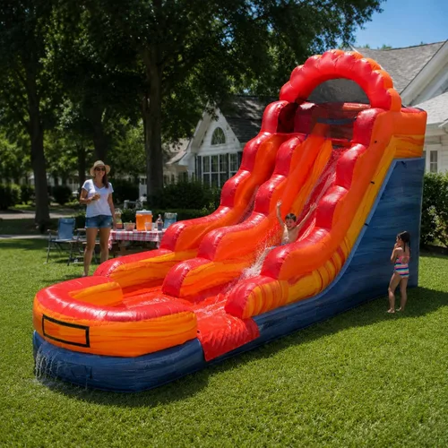 Miniatura 27 de TentandTable Tobogán acuático inflable para niños y adultos, diversión acuática gigante de grado comercial, incluye soplador de aire eléctrico, 35
