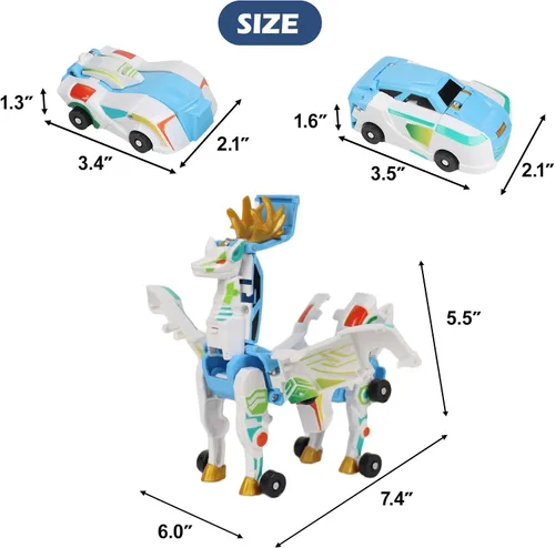 Miniatura 5 de Juguete de automóvil de dinosaurio que se transforma en colisión, 2 autos magnéticos que se transforman en juguetes de dinosaurio para niños, niñas