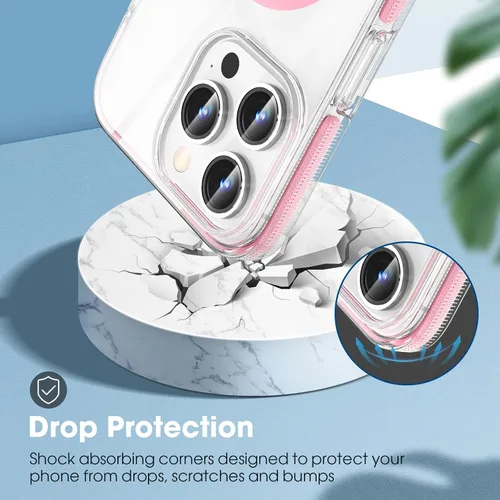 Miniatura 6 de MATEPROX Fundas magnéticas transparentes para iPhone 15 Pro Max, compatibles con MagSafe, transparente, a prueba de golpes, delgada, a prueba