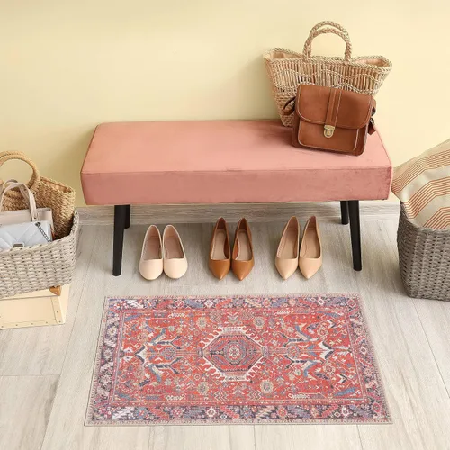 Miniatura 78 de GLN Rugs Traditional Collection - Alfombra de felpilla lavable a máquina, tradicional, antideslizante, alfombra de felpilla de pelo bajo, para sala