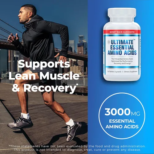 Miniatura 3 de Ultimate Suplemento de aminoácidos esenciales 100% para definición, ayuno y entrenamientos - Los 9 EAA, 40% leucina - Proporción BCAA ideal