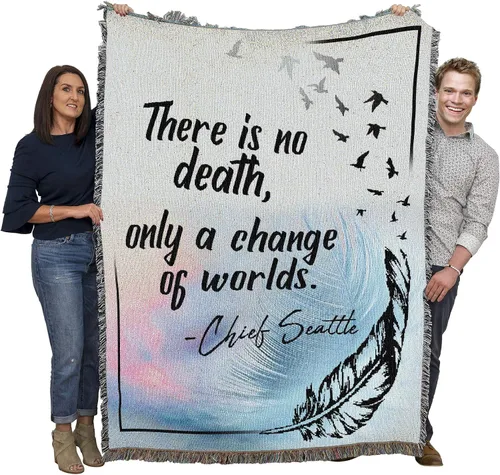 Miniatura 13 de Pure Country Weavers Manta con texto en inglés "I Am The Gentle Breeze Upon Your Face" con diseño de flores, para regalo de duelo y condolencia