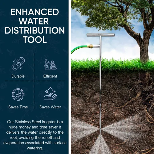 Miniatura 6 de Varomorus Alimentador de raíces profundas de acero inoxidable para riego de árboles, herramienta de riego para plantas al aire libre, sistema