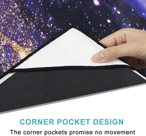 Miniatura 4 de QiyI Toalla para Esterilla de Yoga con Bolsillos en las Esquinas, Toallas de Yoga Antideslizantes que Absorben el Sudor para Yoga Caliente, Mantas