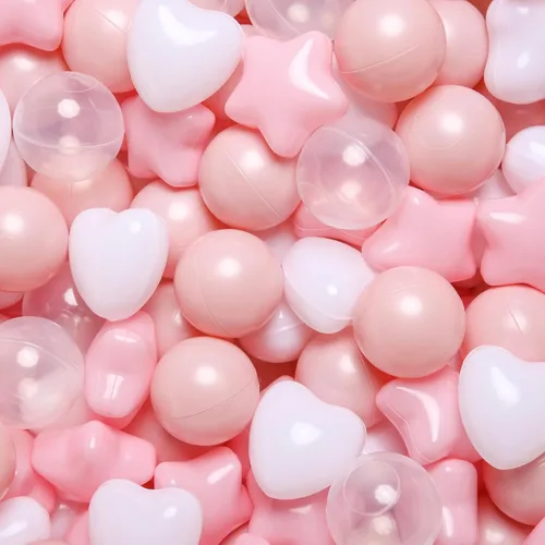 Miniatura 13 de Bolas de hoyo de TRENDPLAY en forma de estrella y corazón para niños pequeños - 50, 100, 200, 500 piezas de bolas de plástico para diversión y juego