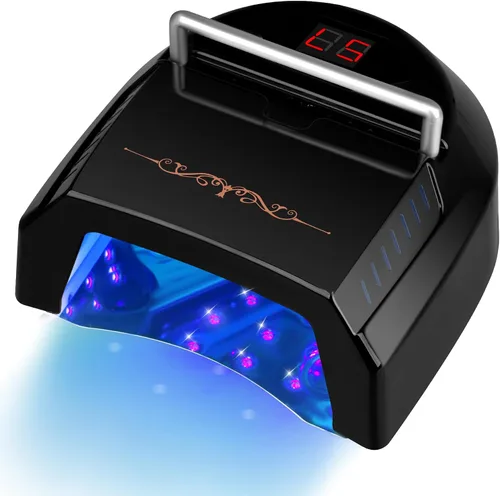 Miniatura 9 de Lámpara de uñas LED UV profesional, lámpara de uñas inalámbrica de 72 W con ventilador, luz LED para uñas de gel, secadora de uñas con 45 cuentas