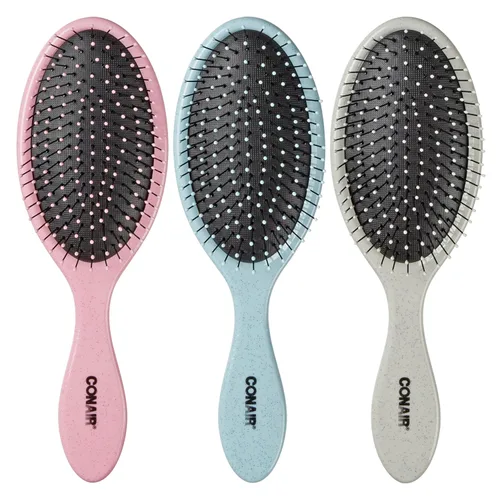 Miniatura 12 de Conair Juego de Cepillos Desenredantes para Cabello, Paquete de 3 Cepillos Desenredantes para Cabello Húmedo o Seco, Desenredante Suave para Todo