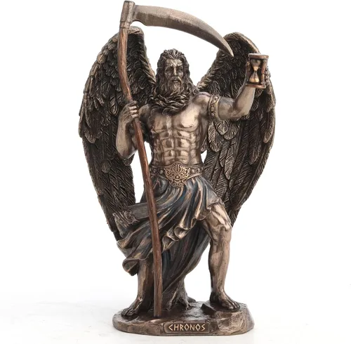 Veronese Design 7 1/4 pulgadas de alto crono el dios griego del tiempo fundido en frío resina bronce acabado escultura