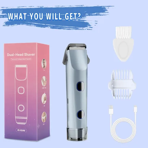 Miniatura 6 de 2-in-1 Bikini Trimmer for Women, Bikini Shaver with Dual Heads, Body and Facial Hair Removal, Cordless Rechargeable Electric Razors for Face Chin