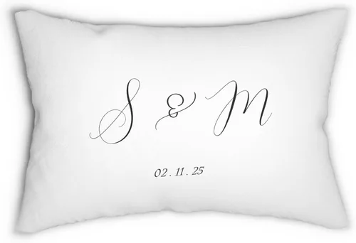 Miniatura 21 de Funda de almohada personalizada para boda con nombres de la pareja y fecha personalizada, almohada con monograma para aniversario de boda, Design #17